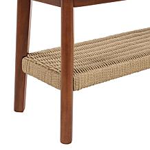 Alaterre Furniture Calais 48" Entryway Bench with Woven Storage Shelf