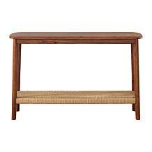 Alaterre Furniture Calais 48" Entryway Table with Woven Storage Shelf