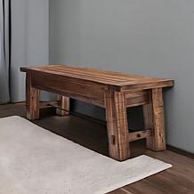 Alaterre Furniture Durango 60" Entryway Bench with Metal Accent Bar