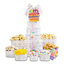 Alder Creek Gift Baskets Happy Birthday Gift Tower - 7 Box Treats