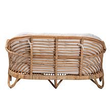 Aliane Loveseat with Natural Rattan Frame and Cushions