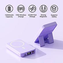 Alpha Digital 10000mAh Magnetic Wireless Charge Power Bank with Stand