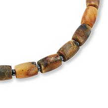 Amber Extraordinaire Marbled Amber and Hematite Beaded Necklace