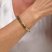 Amber Extraordinaire Smooth Marbled Amber Beaded Stretch Bracelet