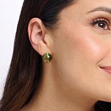 Amber Extraordinaire Sterling Silver 15mm Amber Ball Stud Earrings