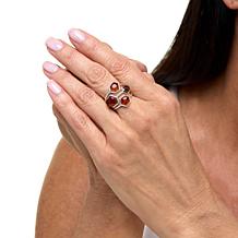 Amber Extraordinaire Sterling Silver Honeycomb Ring