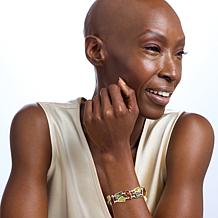 Amber Extraordinaire Sterling Silver Multi Geometric Station Bracelet