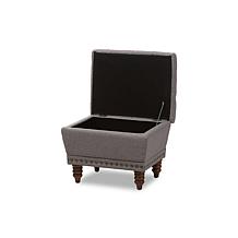 Annabelle Fabric Upholstered Button-Tufted Storage Ottoman