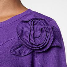 Antthony 3-Dimensional Rosette Long-Sleeve Sweater