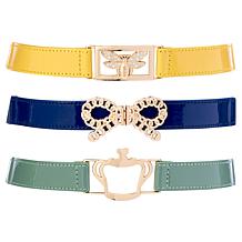 Antthony 3-pack Novelty Buckle Stretch Belts