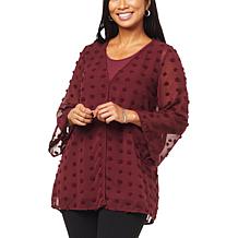 Antthony 3/4-Sleeve Clip Dot Cardigan