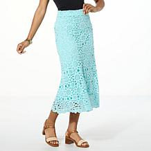 Antthony Crochet Midi Skirt with Scalloped Hem