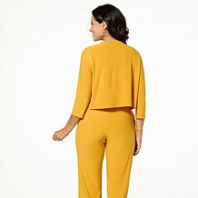 Antthony Embellished Grommet Neck 3/4 Sleeve Bolero