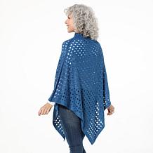 Antthony Open Sweater Knit Mock-Neck Asymmetrical Poncho