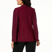 Antthony Pleated Bell-Sleeve Executive Stretch Blazer