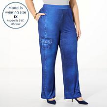 Antthony Printed Denim Studio Stretch Pull-On Pant
