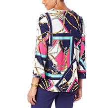 Antthony Printed Sweetheart Neck Top