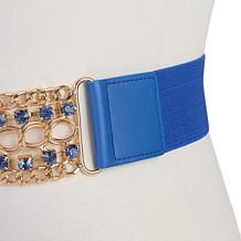Antthony Rhinestone Embellishment Chain Stretch Belt