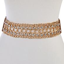 Antthony Rhinestone Embellishment Chain Stretch Belt