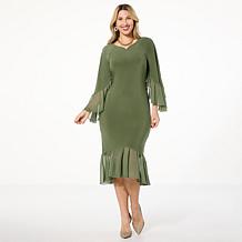 Antthony Ruffled Sleeve Midi Dress