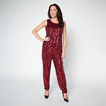 Antthony Sequin-Embellished Knit Harem Pant