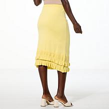 Antthony Sweater Knit Ruffled Hem Pull-On Skirt