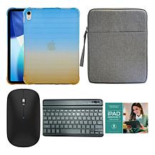 Apple iPad 11" Blue 512GB Tablet with Ombre Case & Keyboard