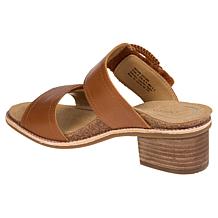 "As Is" Aetrex® Tatiana Adjustable Leather Block Heel Sandal