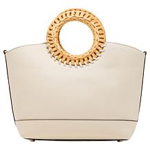 "As Is" Anne Klein Solid Tote with Straw Handle