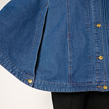 "As Is" Antthony Button-Down Denim Poncho