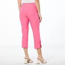 "As Is" Antthony Executive Stretch Pull-On Crop Pant Button Hem Detail