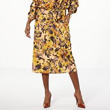 "As Is" Antthony Printed Studio Stretch Knit Cargo Midi Skirt