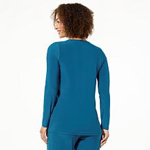 "As Is" Antthony Studded Trim Long-Sleeve V-Neck Blouse