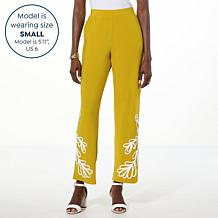"As Is" Antthony Studio Stretch Knit Pull-On Soutache Pant