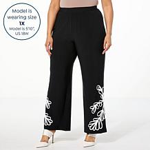"As Is" Antthony Studio Stretch Knit Pull-On Soutache Pant