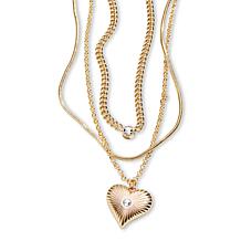 "As Is" BAUBLEBAR Goldtone 3-Row Layered Pendant Necklace