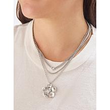 "As Is" BAUBLEBAR Goldtone 3-Row Layered Pendant Necklace