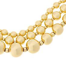 "As Is" Bellezza 18" Bronze Polished 3-Row Beaded Necklace