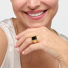 "As Is" Bellezza Bronze Onyx Ribbed Gallery Ring