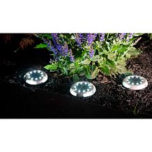 "As Is" Bell+Howell 8-pack 14-LED Solar Color-Changing Disk Lights