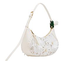"As Is" Betsey Johnson Lacey Crochet White Shoulder Bag