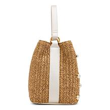 "As Is" Betsey Johnson Pearl Raffia Bucket Bag
