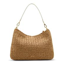 "As Is" Betsey Johnson Raffia Faux Pearl Hobo Bag