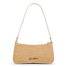 "As Is" Betsey Johnson Raffia Faux Pearl Shoulder Bag