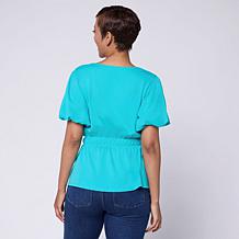 "As Is" C Wonder Balloon Sleeve Peplum Top