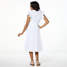 "As Is" C Wonder Buttoned Ruffled Dress