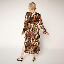 "As Is" C Wonder by Christian Siriano Chiffon Faux Wrap Flounce Dress