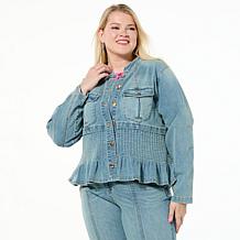 "As Is" C Wonder by Christian Siriano Pleated Denim Jacket