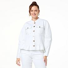 "As Is" C Wonder by Christian Siriano Pleated Denim Jacket