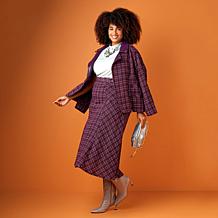 "As Is" C Wonder by Christian Siriano Tweed and Faux Leather Moto J...